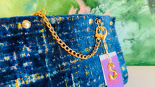 Load image into Gallery viewer, Blue and Yellow Chenille Clutch