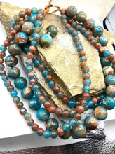 Load image into Gallery viewer, Chunky Multi Strand Necklace and Earring Set