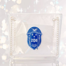 Load image into Gallery viewer, Zeta Phi Beta Shield Clear Shoulder Bag