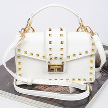 Load image into Gallery viewer, Studded Top Handle Clutch, mustard