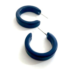 Load image into Gallery viewer, Navy Blue Mini Classic Hoop Earrings