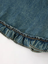 Load image into Gallery viewer, Vintage Denim Ruffle Girls Dress