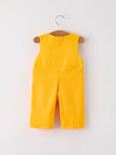 Load image into Gallery viewer, Fall Halloween &amp; Thanksgiving Turkey Nuts Smock Embroidered Yellow Boys Romper
