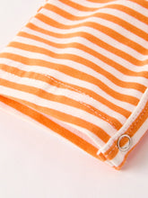 Load image into Gallery viewer, Halloween Striped Baby Boys Romper with Cat Smocking Embroidery –  Perfect for Fall