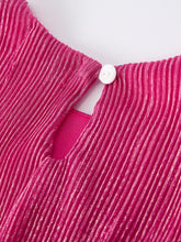 Load image into Gallery viewer, Girls Pink Bow Print Short Sleeve Dress