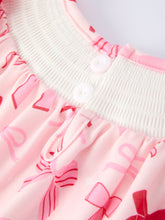 Load image into Gallery viewer, Girls' Valentine's Day Heart Bow Embroidered Dress