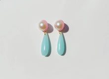 Load image into Gallery viewer, Big Pearl Pink and Blue Ear Candy