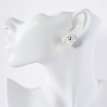 Load image into Gallery viewer, Ball-Texture Polished Metal Round Clip-On Earrings: Silver