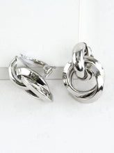 Load image into Gallery viewer, Bold Twisted Knot Clip-On Door Knocker Earrings,  Rhodium