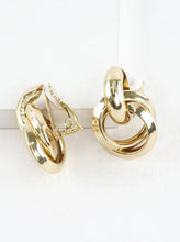 Load image into Gallery viewer, Bold Twisted Knot Clip-On Door Knocker Earrings, Gold