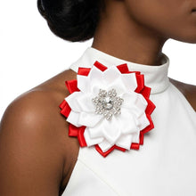 Load image into Gallery viewer, Flower Brooch w/rhinestones -