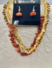 Load image into Gallery viewer, Boho Chunky Gemstone Necklace and Earring Set