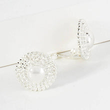 Load image into Gallery viewer, Ball-Texture Polished Metal Round Clip-On Earrings: Silver