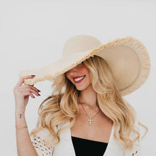 Load image into Gallery viewer, Lake Shore Drive Wide Fringe Sun Hat