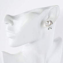 Load image into Gallery viewer, Crystal-Pave Pearl Clip-On Earrings