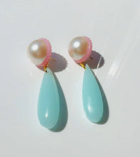 Load image into Gallery viewer, Big Pearl Pink and Blue Ear Candy