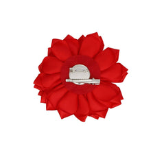 Load image into Gallery viewer, Flower Brooch w/pearls - Red