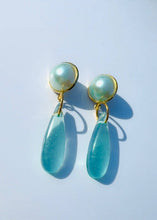 Load image into Gallery viewer, Ocean Blue Pearl Ear Candy