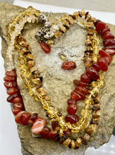 Load image into Gallery viewer, Boho Chunky Gemstone Necklace and Earring Set