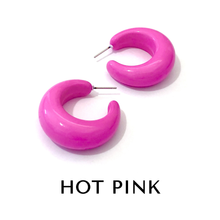 Load image into Gallery viewer, Chunky Lucille Lucite Hoop Earrings