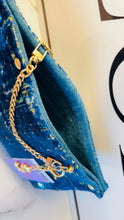 Load image into Gallery viewer, Blue and Yellow Chenille Clutch