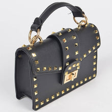 Load image into Gallery viewer, Studded Top Handle Clutch, mustard