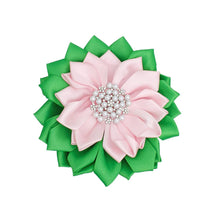 Load image into Gallery viewer, Flower Brooch w/pearls - Pink/Green