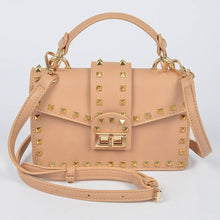 Load image into Gallery viewer, Studded Top Handle Clutch, mustard
