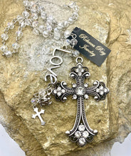 Load image into Gallery viewer, Silver Cross Charm Necklace