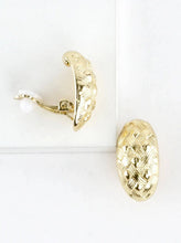Load image into Gallery viewer, Textured Oval Weave Clip-On Earrings - Gold