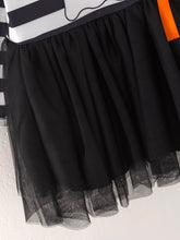 Load image into Gallery viewer, Fall Halloween Ghost Baby Girls Tutu Skirt Long Sleeve Stripe Dress