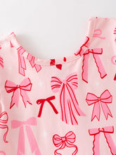 Load image into Gallery viewer, Toddler Girls Valentine Bow Print Long Sleeves Dress