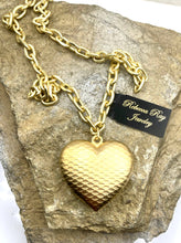 Load image into Gallery viewer, Boho Matte Gold Puffed Heart Statement Necklace