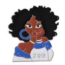 Load image into Gallery viewer, Curly Hair Woman Pin