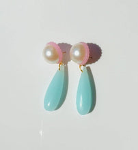 Load image into Gallery viewer, Big Pearl Pink and Blue Ear Candy