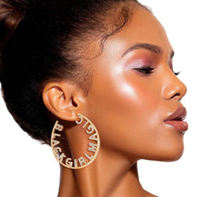 Load image into Gallery viewer, Black Girl Magic Hoop Earrings