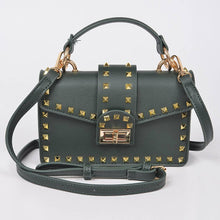 Load image into Gallery viewer, Studded Top Handle Clutch, mustard