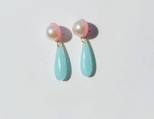 Load image into Gallery viewer, Big Pearl Pink and Blue Ear Candy