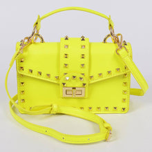 Load image into Gallery viewer, Studded Top Handle Clutch, mustard