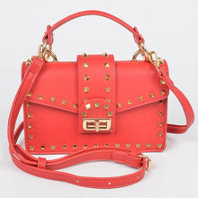 Load image into Gallery viewer, Studded Top Handle Clutch, mustard