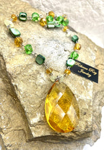 Load image into Gallery viewer, Natural Stone Crystal Teardrop Necklace