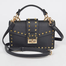 Load image into Gallery viewer, Studded Top Handle Clutch, mustard