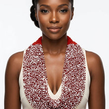 Load image into Gallery viewer, Mixed Deep Red White 100 Strand Bead Necklace