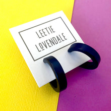 Load image into Gallery viewer, Navy Blue Mini Classic Hoop Earrings