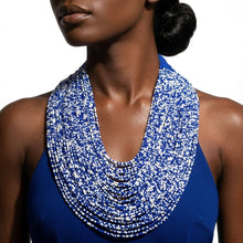 Load image into Gallery viewer, ZPB Mixed Blue &amp; White 100 Strand Bead Necklace