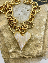 Load image into Gallery viewer, Chunky Gold Heart Statement Charm Necklace