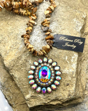 Load image into Gallery viewer, Boho Gemstone Concho Crystal Necklace