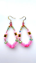 Load image into Gallery viewer, Ear Candy Green and Pink Rose