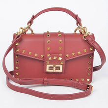 Load image into Gallery viewer, Studded Top Handle Clutch, mustard