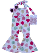 Load image into Gallery viewer, Andi Pleated Bell Bottom Jumpsuit - Conversation Hearts